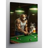 Kanvas Tablo Bilardo Oynayan Köpek, 50 x 70