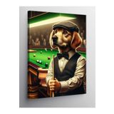 Kanvas Tablo Bilardo Oynayan Köpek