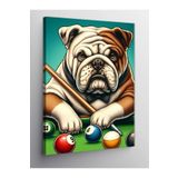 Kanvas Tablo Bilardo Oynayan Sevimlli Köpek