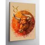 Kanvas Tablo Boğa Burcu Posteri, 50 x 70