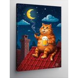 Kanvas Tablo Çatıdaki Turuncu Kedi
