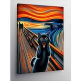 Kanvas Tablo Çığlık Atan Kedi Van Gogh