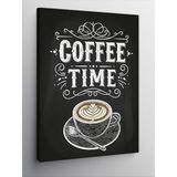 Kanvas Tablo "Coffee Time" Yazılı Poster, 50 x 70