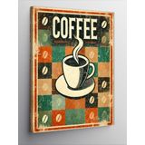 Kanvas Tablo "Coffee" ve Retro Kahve Posteri