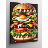 Kanvas Tablo Dev Burger Ve Malzemeler, 70 x 100