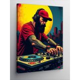 Kanvas Tablo Dj Ve Kırmızı Şapka
