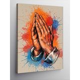 Kanvas Tablo Dua Eden Eller Çizimi, 70 x 100 CNVSDKEY137436