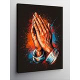 Kanvas Tablo Dua Eden Eller Çizimi, 70 x 100 CNVSDKEY139779