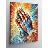 Kanvas Tablo Dua Eden Eller Renkli Çizim, 70 x 100