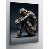 Kanvas Tablo Düşünen Puzzle Adam