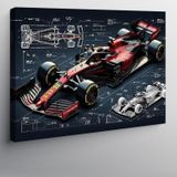 Kanvas Tablo F1 Yarış Arabası Planı 50cmx70cm