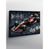 Kanvas Tablo F1 Yarış Arabası Planı 70cmx100cm