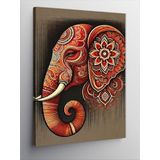 Kanvas Tablo Fil Ve Mandala Deseni, 70 x 100