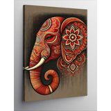 Kanvas Tablo Fil Ve Mandala Deseni