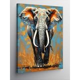 Kanvas Tablo Gerçekçi Fil Portresi, 50 x 70 CNVSDKEY139893