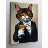 Kanvas Tablo Gözlük Takan Şık Kedi
