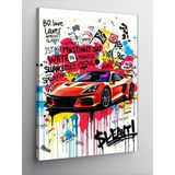 Kanvas Tablo Grafiti Yarış Arabası