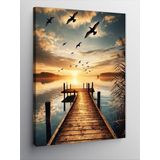 Kanvas Tablo Gün Batımında Ahşap İskele, 50 x 70 CNVSDKEY140865