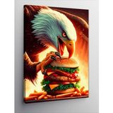 Kanvas Tablo Hamburger Yiyen Kartal