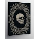 Kanvas Tablo Kafatası ve Gotik Çerçeve, 70 x 100