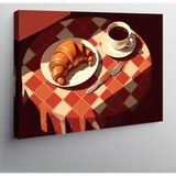 Kanvas Tablo Kahvaltı Masası Çizimi 70cmx100cm