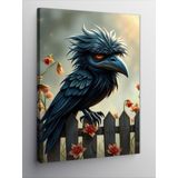 Kanvas Tablo Karanlık Tüylü Kuş Tasarımı