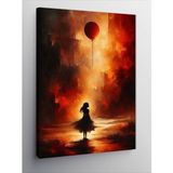Kanvas Tablo Kırmızı Balon Ve Kız