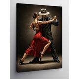 Kanvas Tablo Kırmızı Elbiseli Tango
