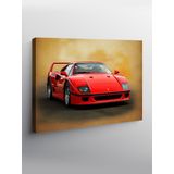 Kanvas Tablo Kırmızı Ferrari Spor Araba 50cmx70cm