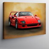 Kanvas Tablo Kırmızı Ferrari Spor Araba 70cmx100cm