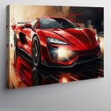 Kanvas Tablo Kırmızı Spor Araba 70cmx100cm