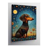 Kanvas Tablo Kırmızı Tasmalı Köpek