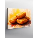 Kanvas Tablo Kızarmış Nugget Tabağı 100cmx140cm