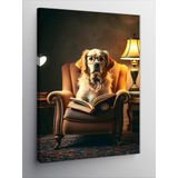 Kanvas Tablo Koltukta Oturan Köpek