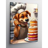 Kanvas Tablo Köpek Ve Pancake Eğlencesi