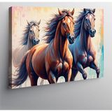 Kanvas Tablo Koşan Vahşi Atlar 70cmx100cm