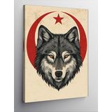 Kanvas Tablo Kurt ve Ay Figürü, 70 x 100