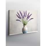 Kanvas Tablo Lavanta Çiçek Vazosu 50cmx70cm