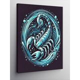 Kanvas Tablo Mavi Akrep Burcu ve Spiral, 50 x 70