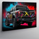 Kanvas Tablo Neon Işıklı Kamyonet Tasarımı 70cmx100cm