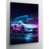 Kanvas Tablo Neon Spor Araba