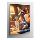 Kanvas Tablo Noodle Yiyen Kedi