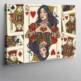 Kanvas Tablo Oyun Kartı Kraliçesi