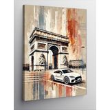 Kanvas Tablo Paris Ve Araba, 100 x 140