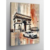 Kanvas Tablo Paris Ve Araba