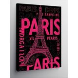 Kanvas Tablo Paris Yazılı Tasarım, 100 x 140