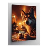 Kanvas Tablo Poker Oynayan Kurt
