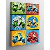 Kanvas Tablo Pop Art Motosiklet Çizimleri, 70 x 100