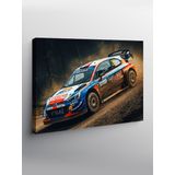 Kanvas Tablo Ralli Arabası Aksiyonu 100cmx140cm