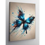 Kanvas Tablo Renk Patlaması Ve Mavi Kelebek, 100 x 140 CNVSDKEY141640